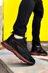 Boy Uzatan Ayakkabı Gizli Topuklu Siyah Kırmızı Şeffaf Köpük Taban Erkek Spor Ayakkabı MYY534